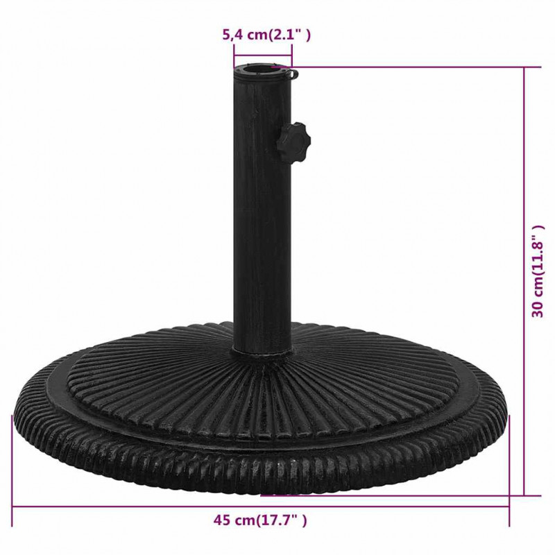 Podstawa pod parasol, czarna, 45x45x30 cm, żeliwo