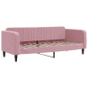 Sofa rozsuwana z materacami, różowa, 80x200 cm, aksamit