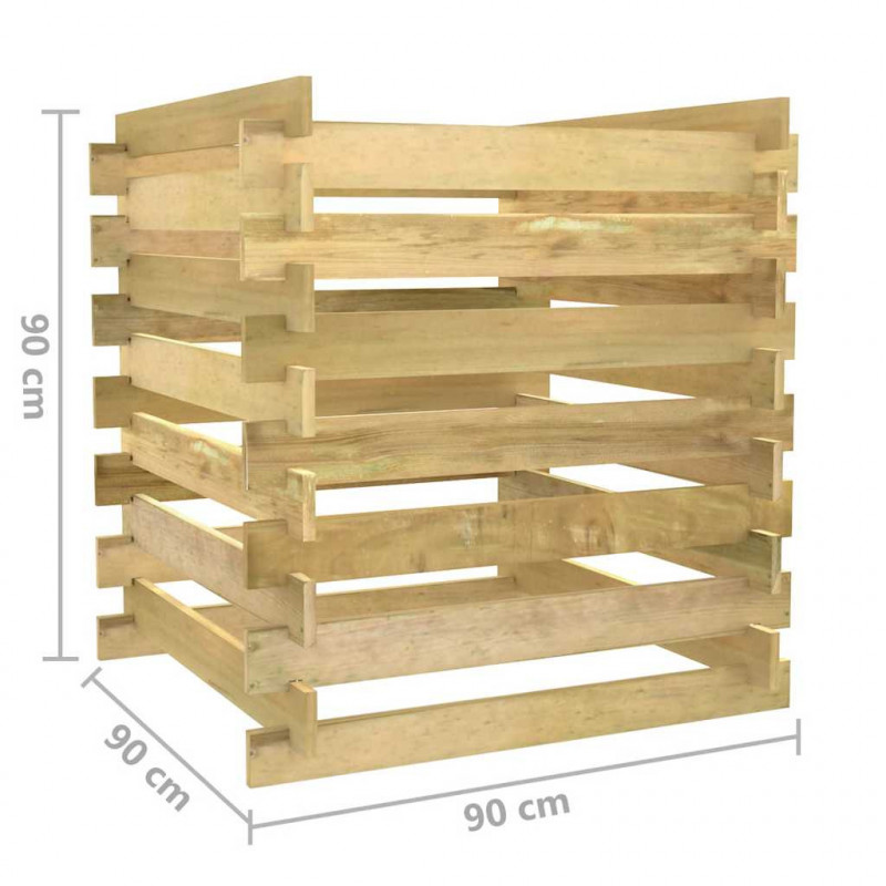 Kompostownik z listew, 90x90x90 cm, impregnowana sosna