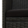 3-osobowa sofa ogrodowa z poduszką, czarna, polirattan