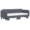 Sofa rozsuwana z materacami, ciemnoszara, 90x200 cm, aksamit
