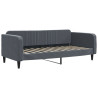 Sofa rozsuwana z materacami, ciemnoszara, 90x200 cm, aksamit