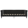 Sofa z materacem do spania, czarna, 90x200 cm, aksamit