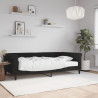 Sofa z materacem do spania, czarna, 100x200 cm, aksamit