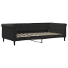 Sofa z materacem do spania, czarna, 100x200 cm, aksamit