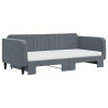 Sofa rozsuwana z materacami, ciemnoszara, 100x200 cm, aksamit