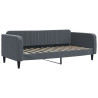 Sofa rozsuwana z materacami, ciemnoszara, 100x200 cm, aksamit