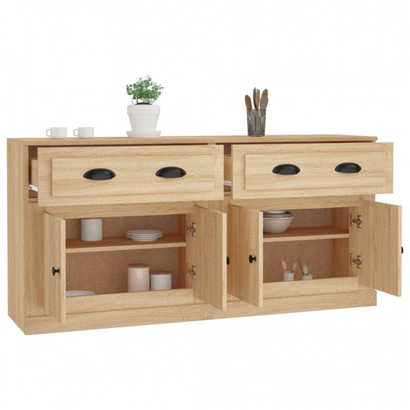 Szafki, 2 szt., dąb sonoma, materiał drewnopochodny