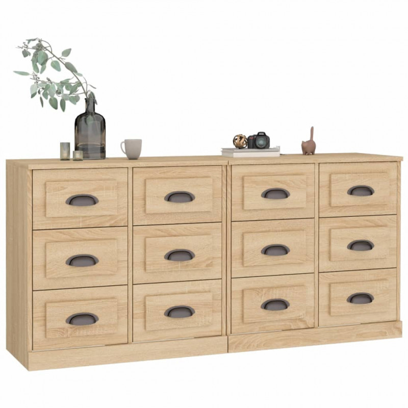 Szafki, 2 szt., dąb sonoma, materiał drewnopochodny