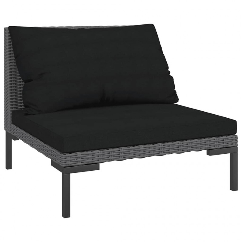 Sofa ogrodowa z poduszkami, zaokrąglony rattan PE