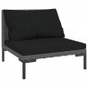 Sofa ogrodowa z poduszkami, zaokrąglony rattan PE