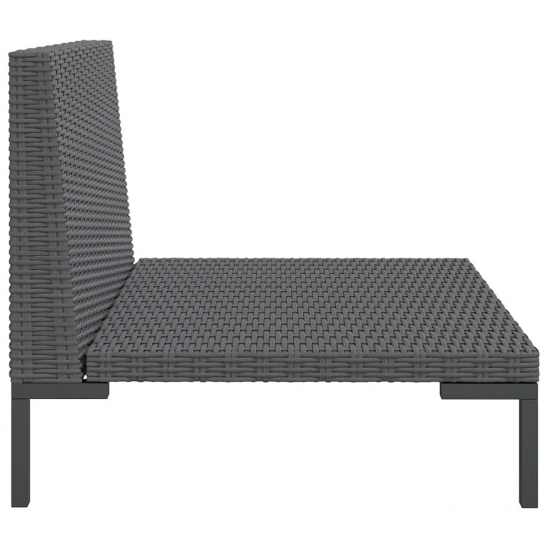 Sofa ogrodowa z poduszkami, zaokrąglony rattan PE