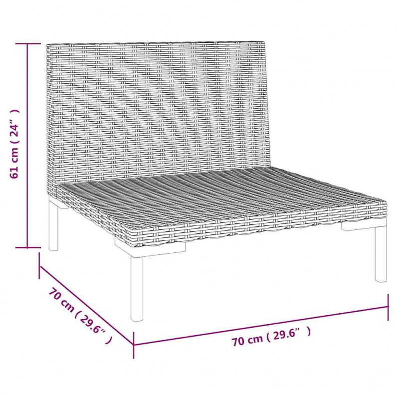 Sofa ogrodowa z poduszkami, zaokrąglony rattan PE