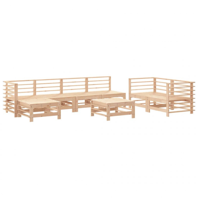 8-cz. zestaw wypoczynkowy do ogrodu, lite drewno sosnowe