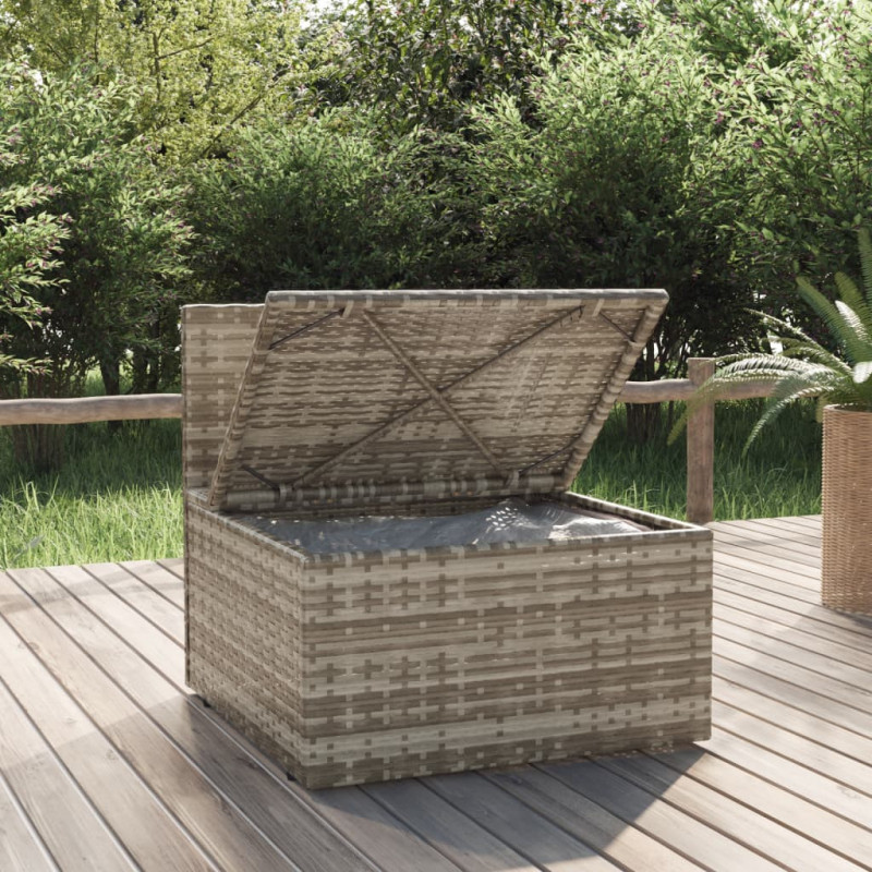 Ogrodowa sofa narożna z poduszkami, szara, 57x57x56 cm