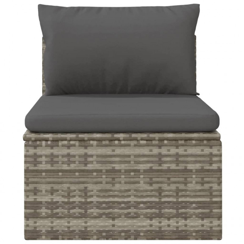 Ogrodowa sofa narożna z poduszkami, szara, 57x57x56 cm