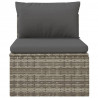 Ogrodowa sofa narożna z poduszkami, szara, 57x57x56 cm