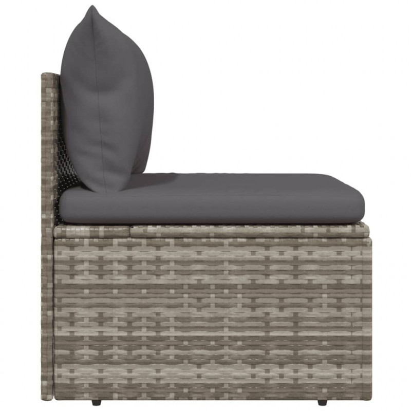 Ogrodowa sofa narożna z poduszkami, szara, 57x57x56 cm