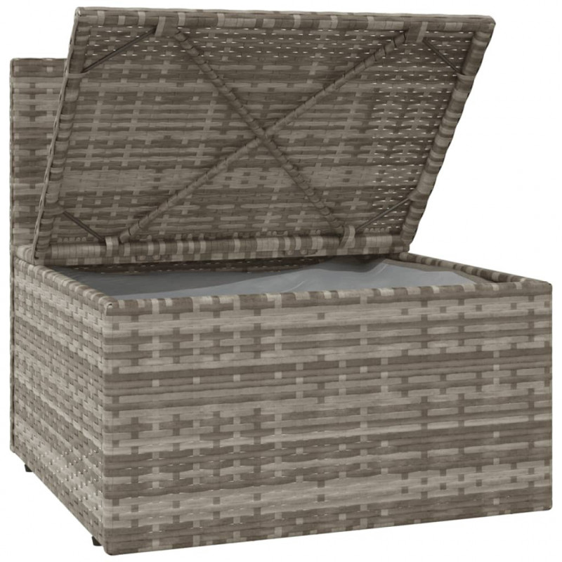 Ogrodowa sofa narożna z poduszkami, szara, 57x57x56 cm