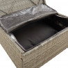 Ogrodowa sofa narożna z poduszkami, szara, 57x57x56 cm