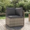 Ogrodowa sofa narożna z poduszkami, szara, 57x57x56 cm