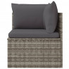 Ogrodowa sofa narożna z poduszkami, szara, 57x57x56 cm