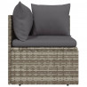 Ogrodowa sofa narożna z poduszkami, szara, 57x57x56 cm