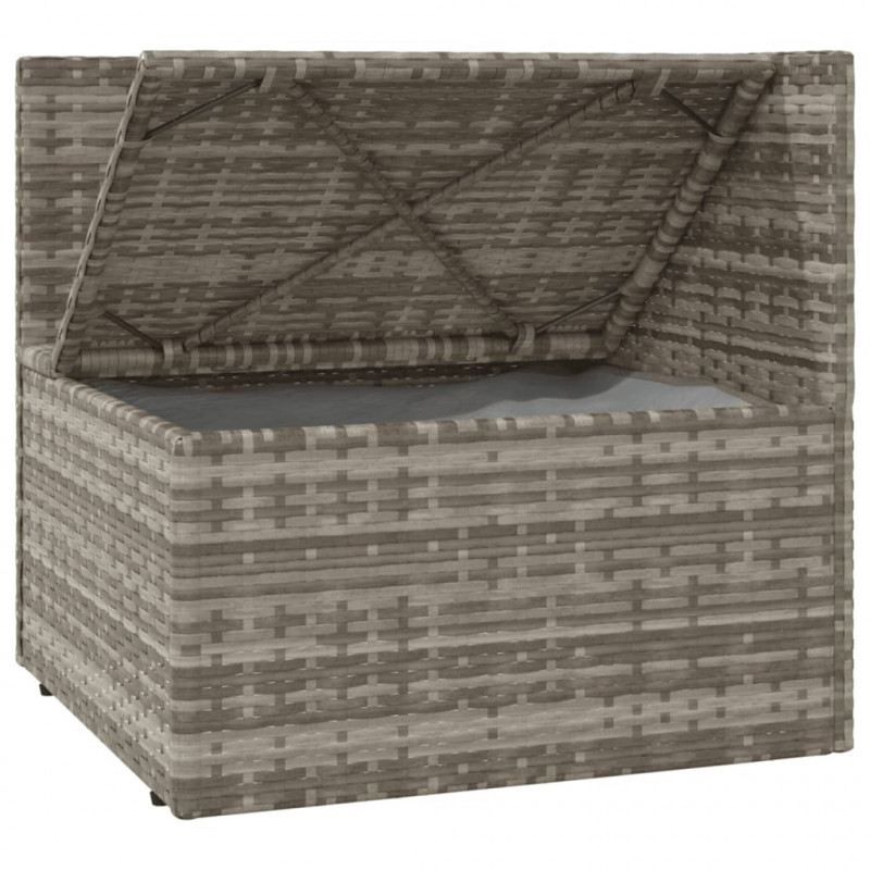 Ogrodowa sofa narożna z poduszkami, szara, 57x57x56 cm