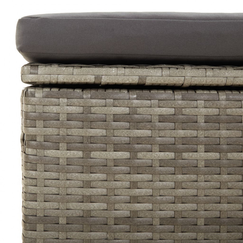 Ogrodowa sofa narożna z poduszkami, szara, 57x57x56 cm