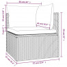 Ogrodowa sofa narożna z poduszkami, szara, 57x57x56 cm