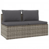 2-osobowa sofa ogrodowa z poduszkami, szara, polirattan