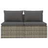 2-osobowa sofa ogrodowa z poduszkami, szara, polirattan