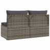 2-osobowa sofa ogrodowa z poduszkami, szara, polirattan