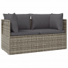 2-osobowa sofa ogrodowa z poduszkami, szara, polirattan