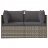 2-osobowa sofa ogrodowa z poduszkami, szara, polirattan
