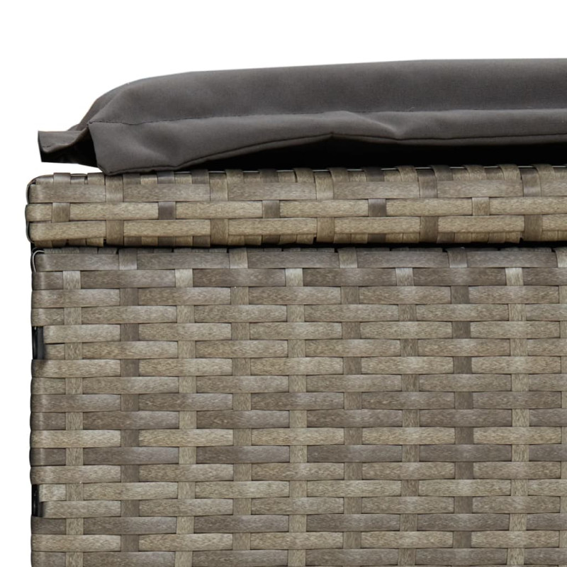 Leżak ze składanym dachem, szary, 213x63x97 cm, polirattan