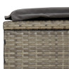 Leżak ze składanym dachem, szary, 213x63x97 cm, polirattan