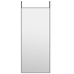 Lustro na drzwi, czarne, 40x100 cm, szkło i aluminium