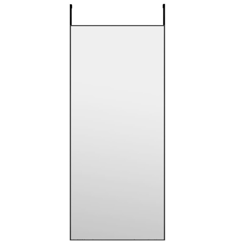 Lustro na drzwi, czarne, 40x100 cm, szkło i aluminium