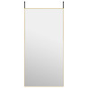 Lustro na drzwi, złote, 50x100 cm, szkło i aluminium
