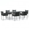 7-cz. zestaw mebli ogrodowych z poduszkami, rattan PE i stal