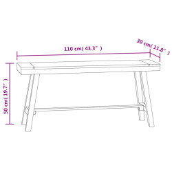 Ławka, 110 cm, lite drewno tekowe