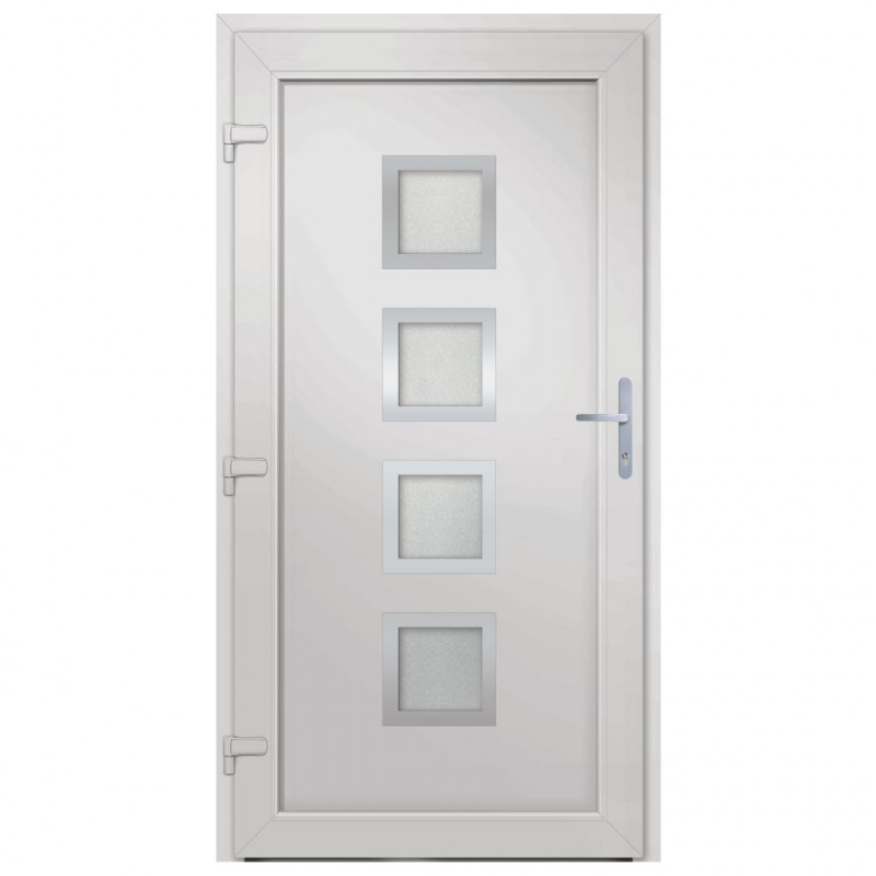 Drzwi wejściowe, białe, 98x200 cm, PVC