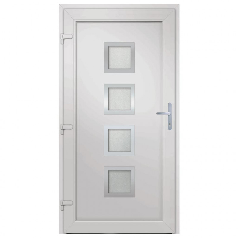Drzwi wejściowe, białe, 108x200 cm, PVC