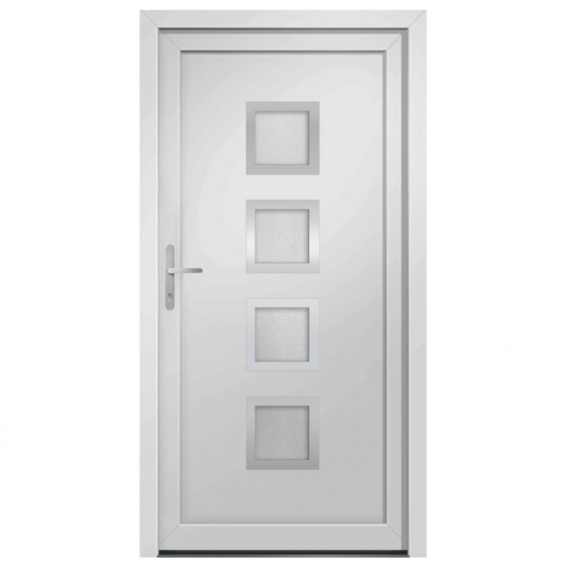 Drzwi wejściowe, białe, 108x208 cm, PVC