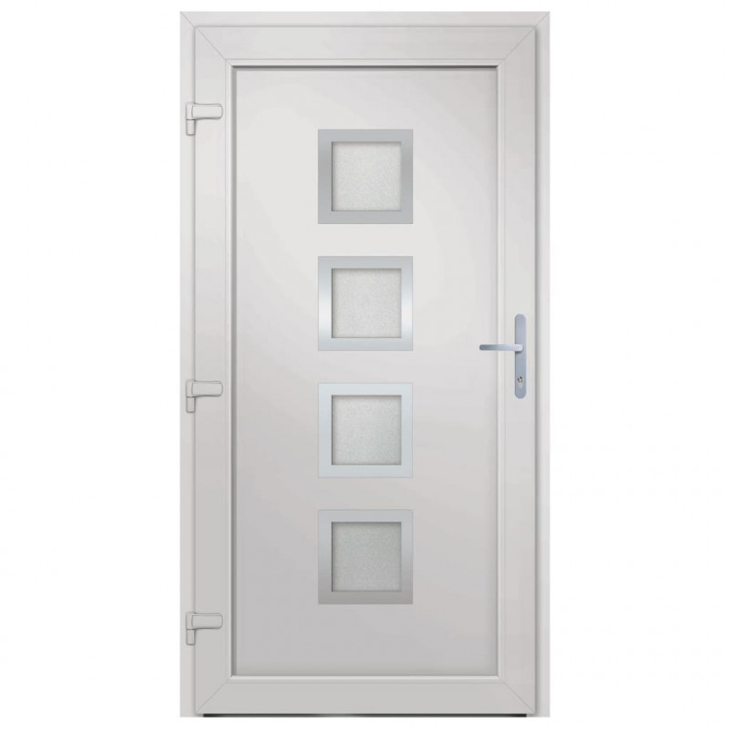 Drzwi wejściowe, białe, 108x208 cm, PVC