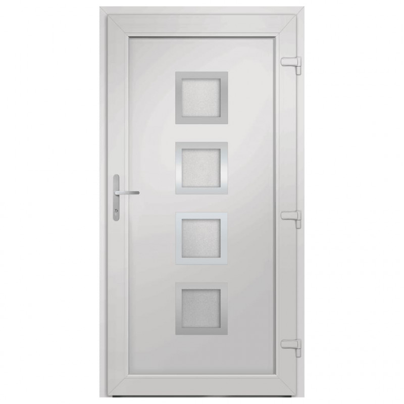 Drzwi wejściowe, białe, 88x200 cm, PVC
