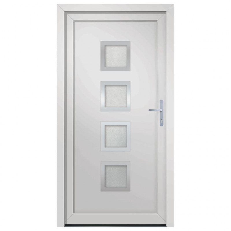 Drzwi wejściowe, białe, 98x200 cm, PVC