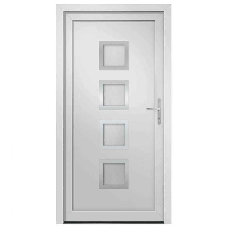Drzwi wejściowe, białe, 98x208 cm, PVC