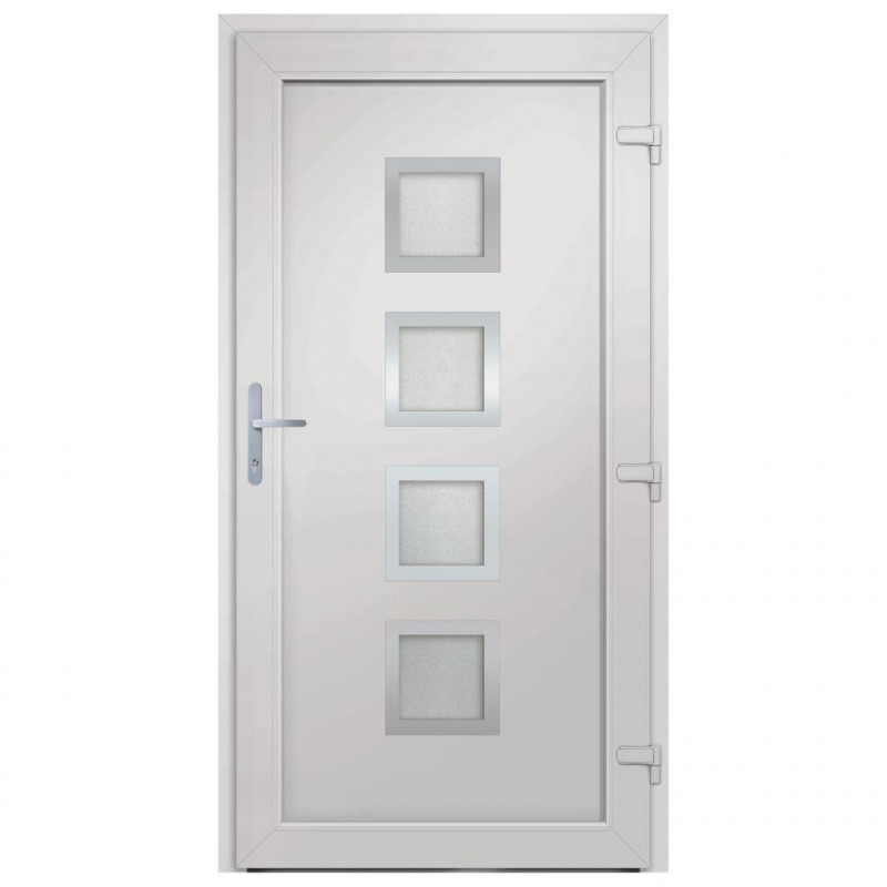Drzwi wejściowe, białe, 98x208 cm, PVC